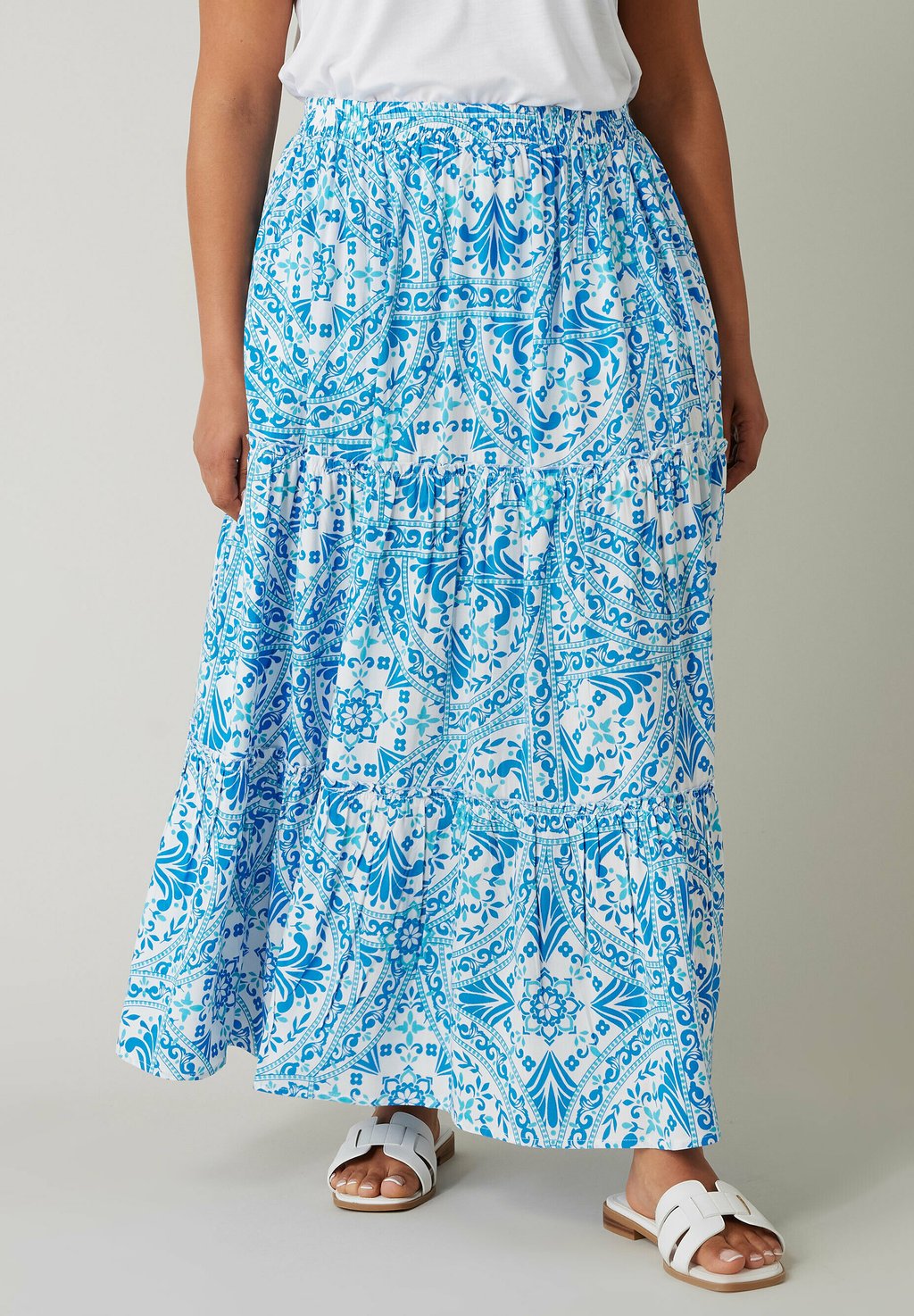 

Юбка макси TIERED PRINT Evans, синий