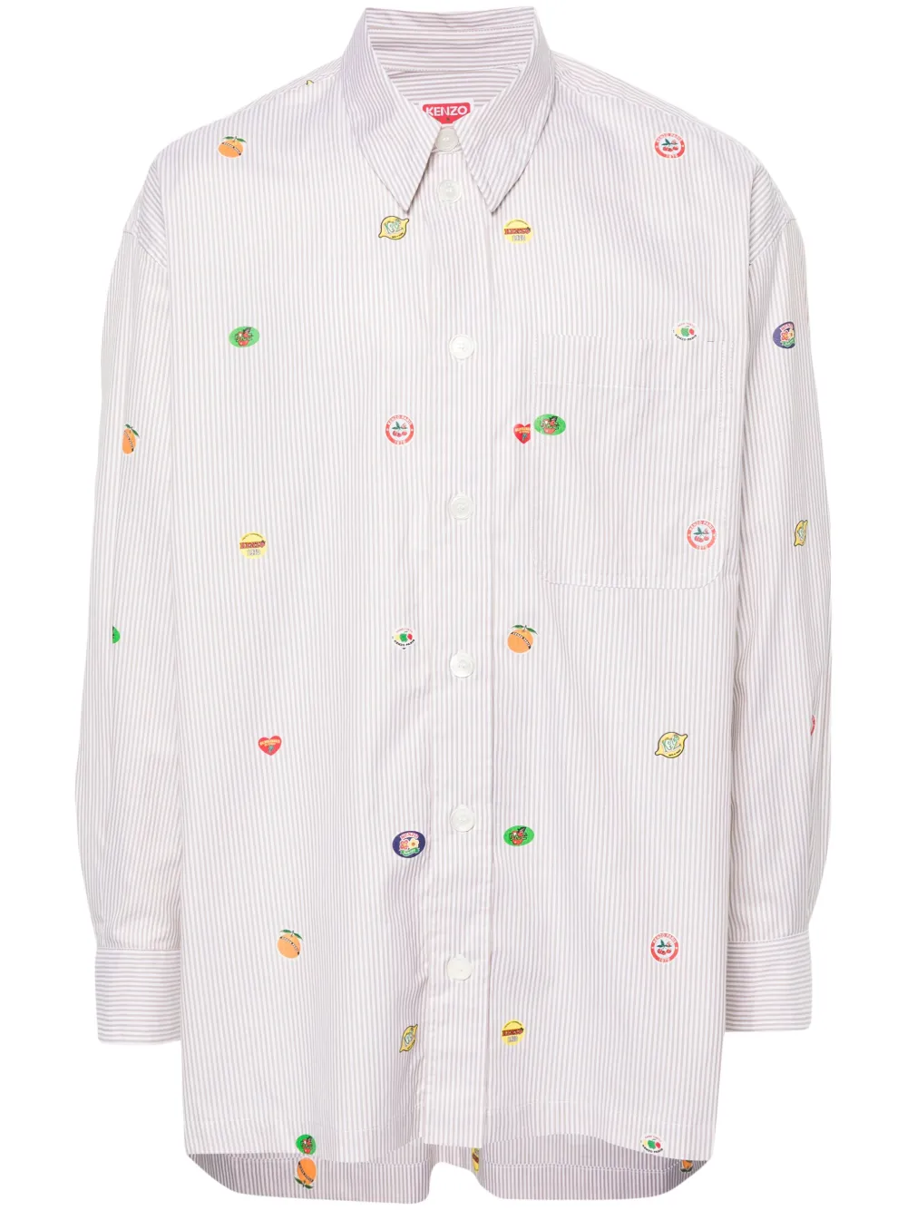 

Рубашка Fruit Stickers в полоску KENZO, нейтральный
