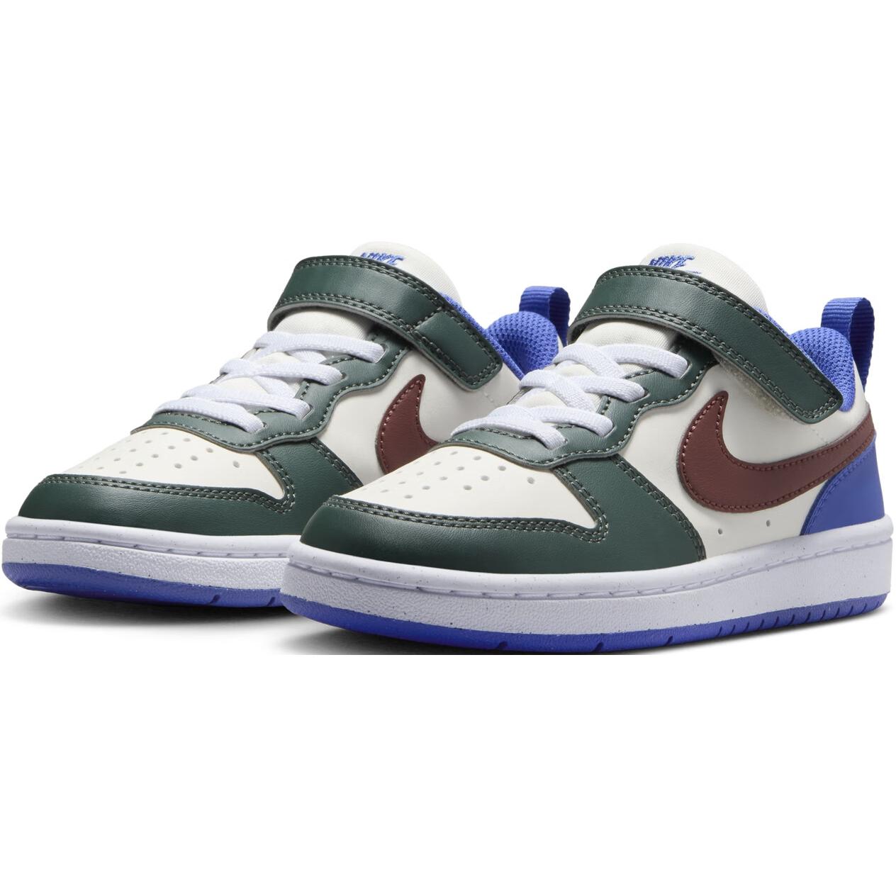 

Nike Court Borough Противоскользящие Детские Скейтерские Кроссовки Низкие Бирюзовый Бело-Сине-Зеленый Возраст 3-7 лет