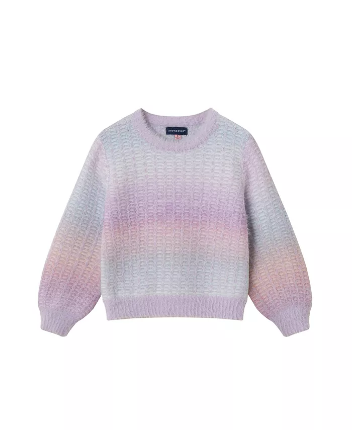 

Свитер с эффектом омбре для девочек-малышей/девочек Andy & Evan, фиолетовый