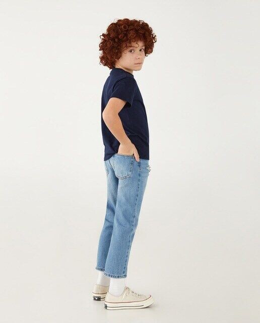 

Однотонная футболка с короткими рукавами Kids El Corte Inglés, темно-синий