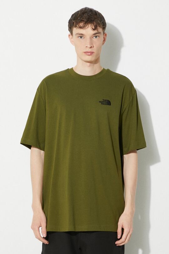 

Хлопковая футболка MS/S Essential Oversize Tee The North Face, зеленый