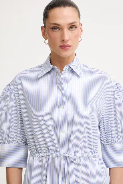 Платье рубашечное хлопковое SUMMER Tommy Hilfiger, синий — фото 4