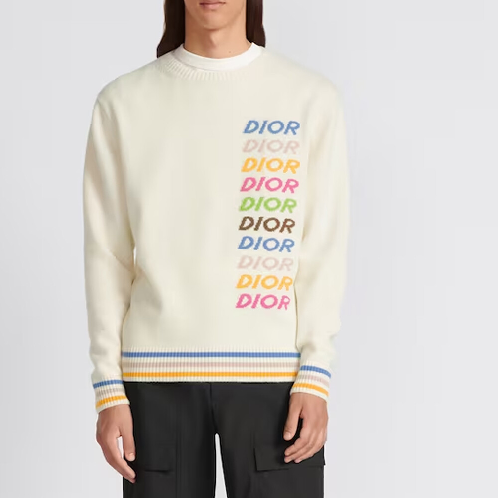 Свитер мужской Off White Dior, кремовый — фото 3