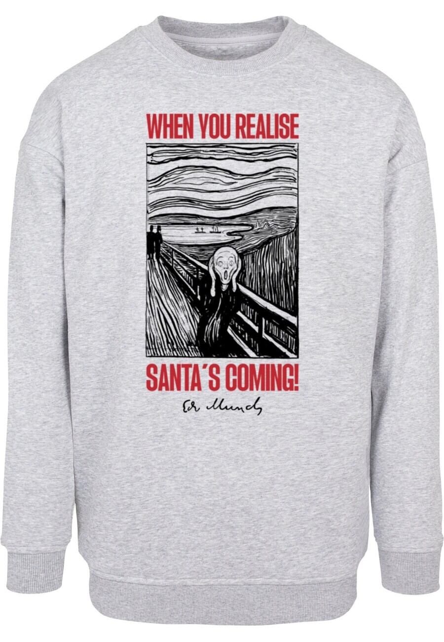 

Свитер Merchcode Sweatshirt Munch - Santa s Coming, пятнистый серый