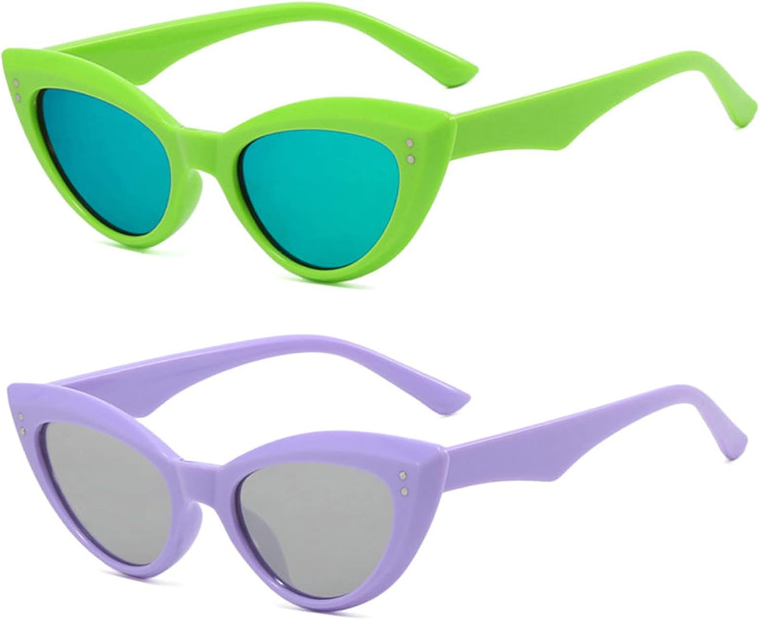 

Солнцезащитные очки в стиле ретро «Кошачий глаз» от Helena, винтажные узкие солнцезащитные очки в форме «кошачьего глаза», разноцветная пластиковая оправа, модные женские солнцезащитные очки, Purple+green