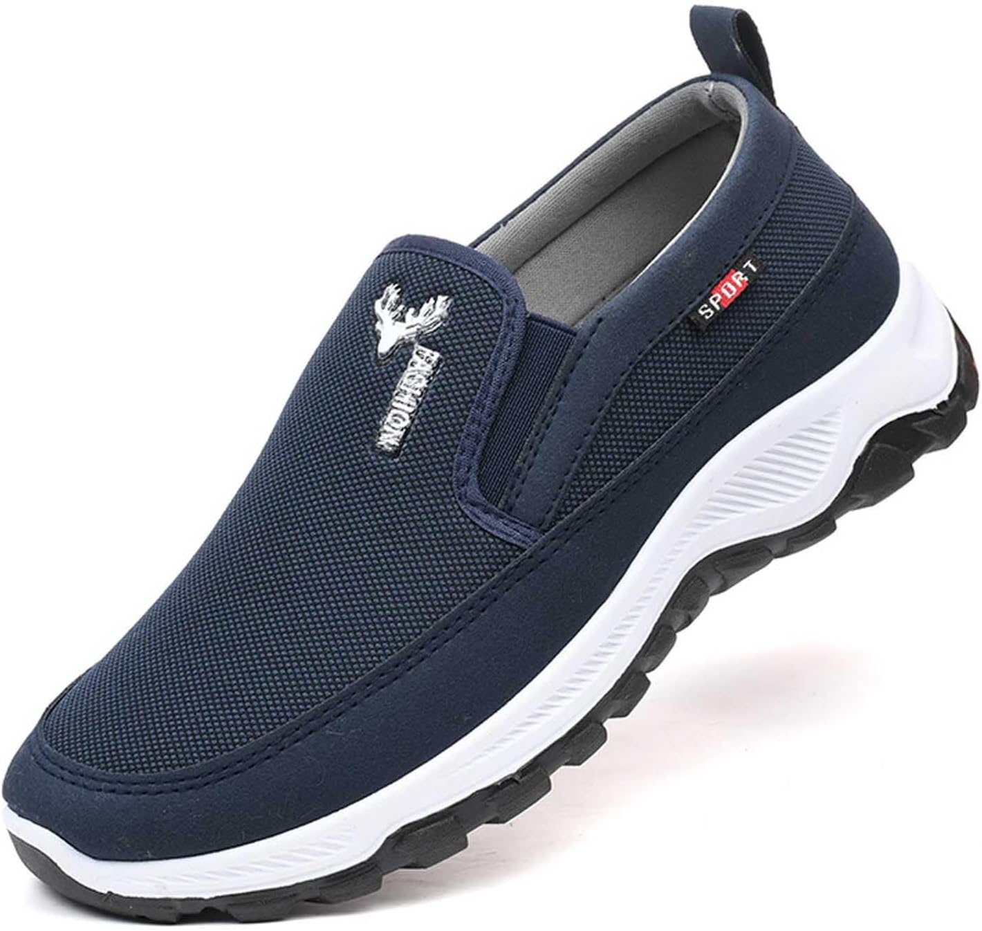 

Мужские повседневные слипоны, дышащие, легкие кроссовки для ходьбы, удобная мягкая подошва, лоферы для ежедневной носки Generic, синий