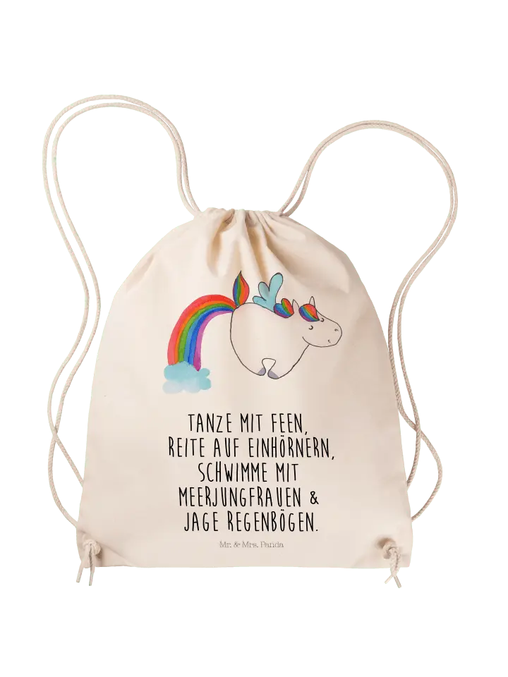 

Спортивная сумка Mr & Mrs Panda Sportbeutel Einhorn Pegasus, кремовый