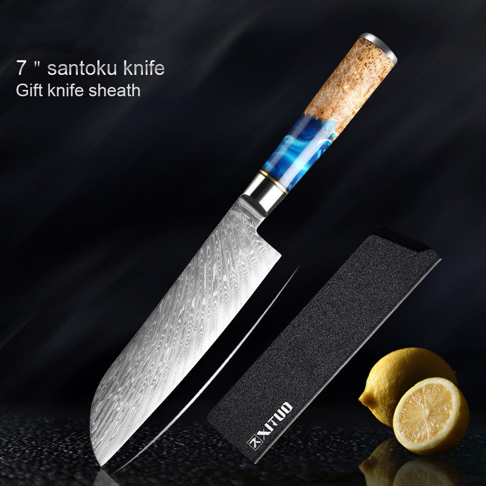 

Нож Santoku Seed Sun Soil, синий / коричневый