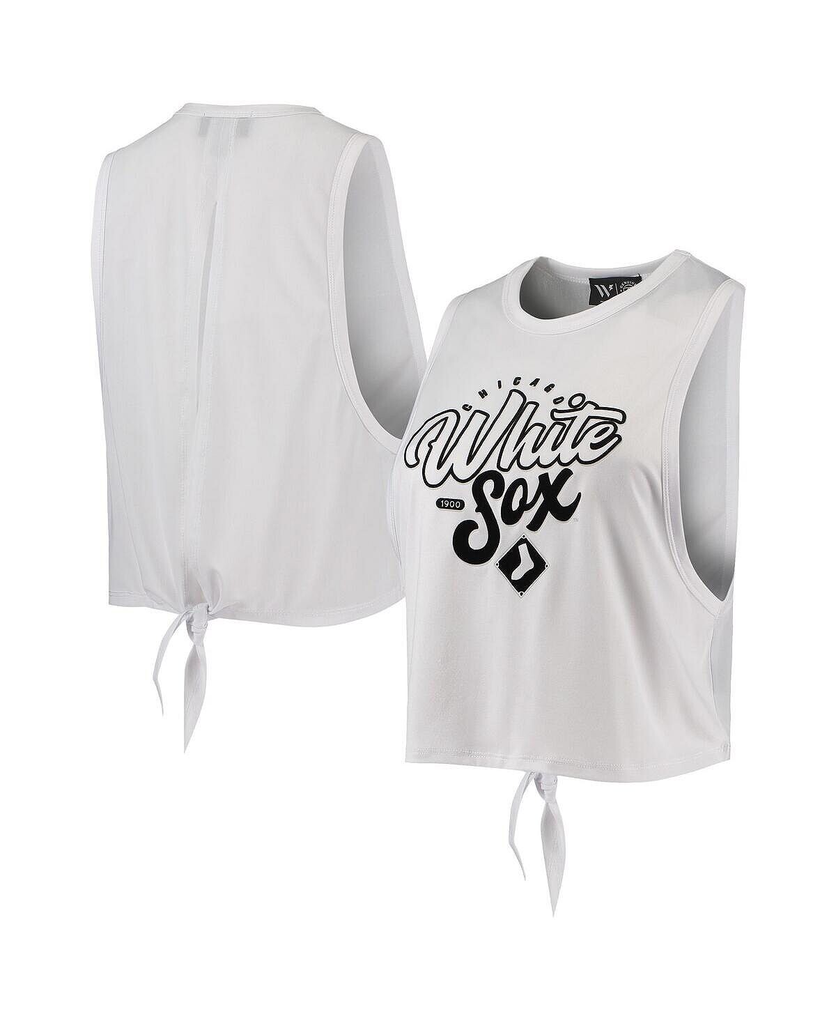 

Женская белая майка Chicago White Sox с открытой спиной и завязками The Wild Collective, белый