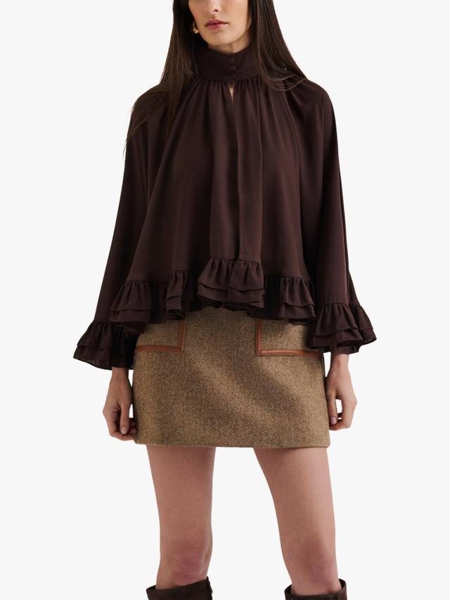 

Топ с рукавами-накидкой из шифона Esti Malina, Chocolate