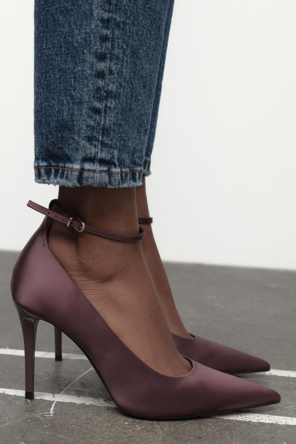 

Туфли на высоких каблуках с атласной отделкой ZARA, розовый
