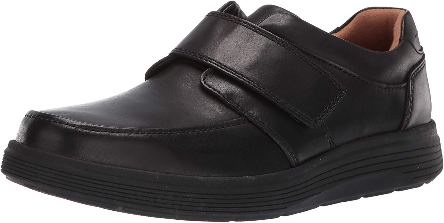 Мужские кожаные кроссовки Clarks с застежкой на липучке, черный — фото 2