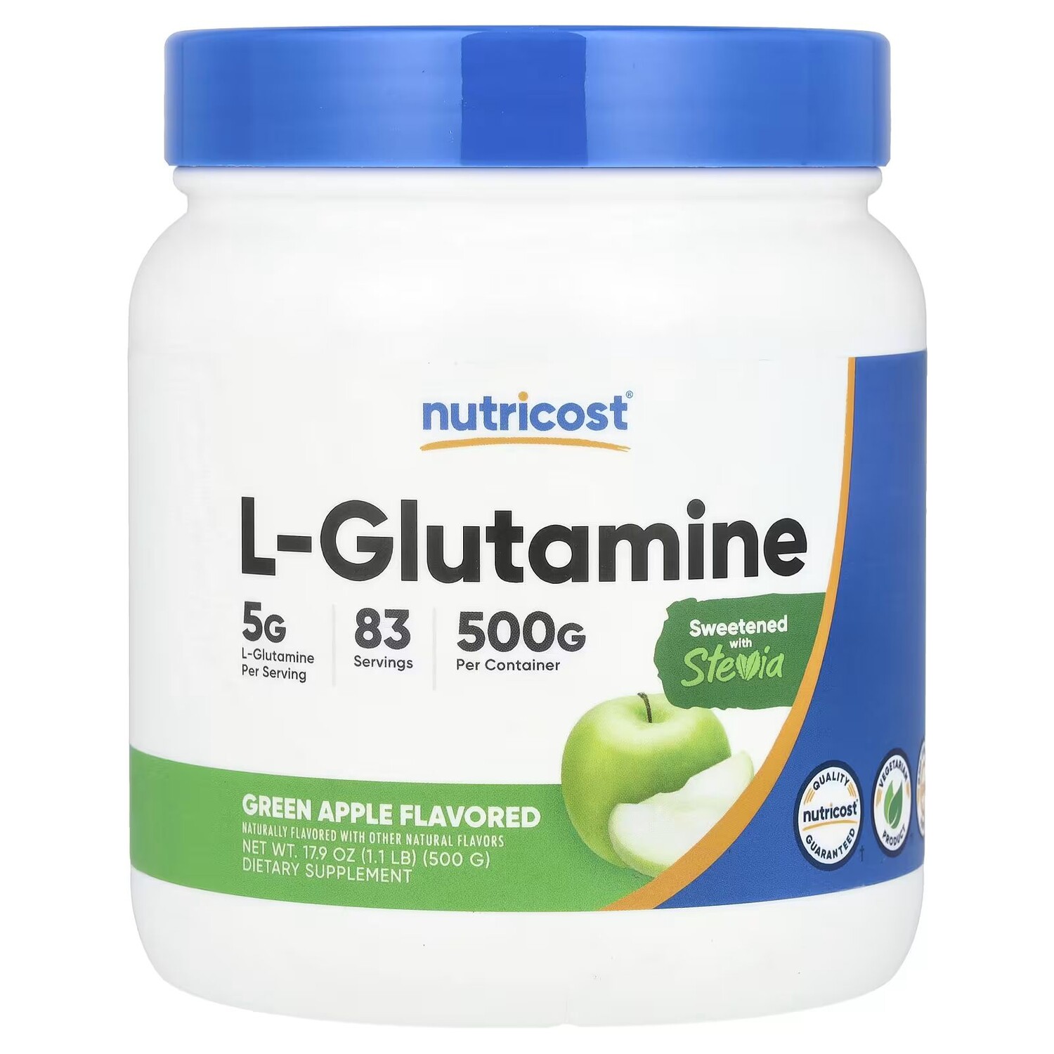 

L-глутамин, зеленое яблоко, 17,9 унций (500 г) Nutricost