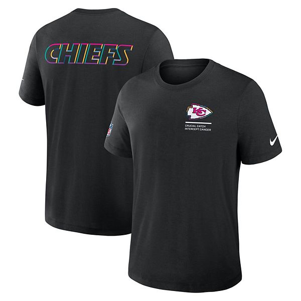 Мужская черная футболка kansas city chiefs tall 2025 nfl crucial catch tri-blend dri-fit Nike — фото 2