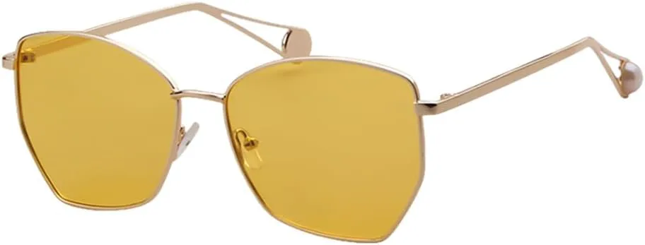 

Женские солнцезащитные очки квадратной формы из металла, розовая винтажная оправа с жемчужными линзами, 2027 год. Поляризованные солнцезащитные очки MTZJH, C4