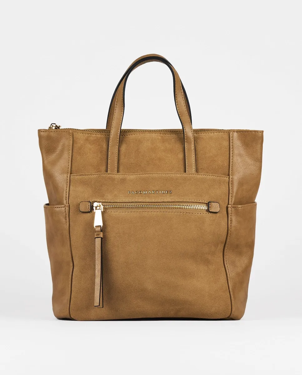

Женский рюкзак с двойными ручками и Карманы PACOMARTINEZ, коричневый