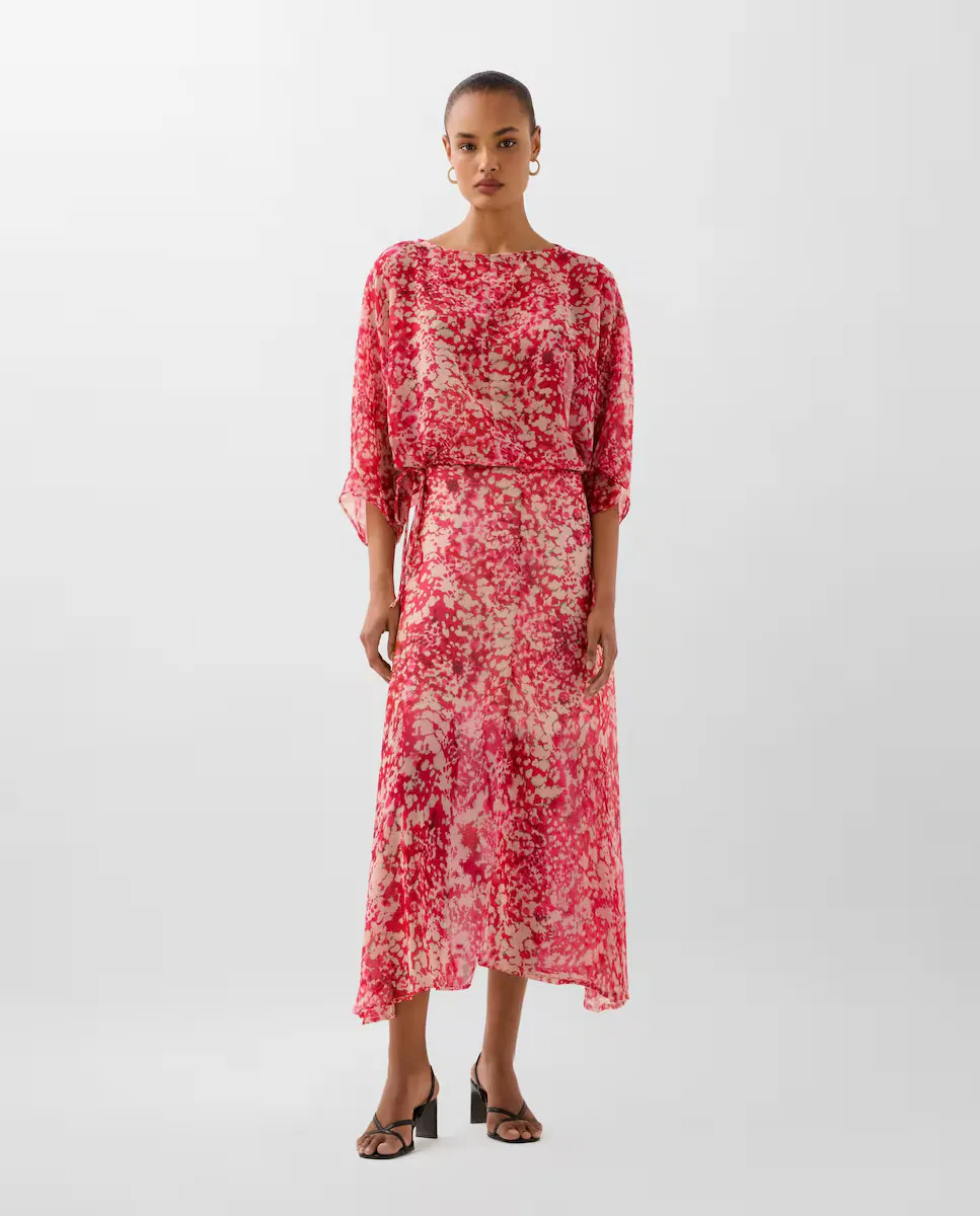 

Юбка миди с застежкой-молнией Scalpers, красный/белый