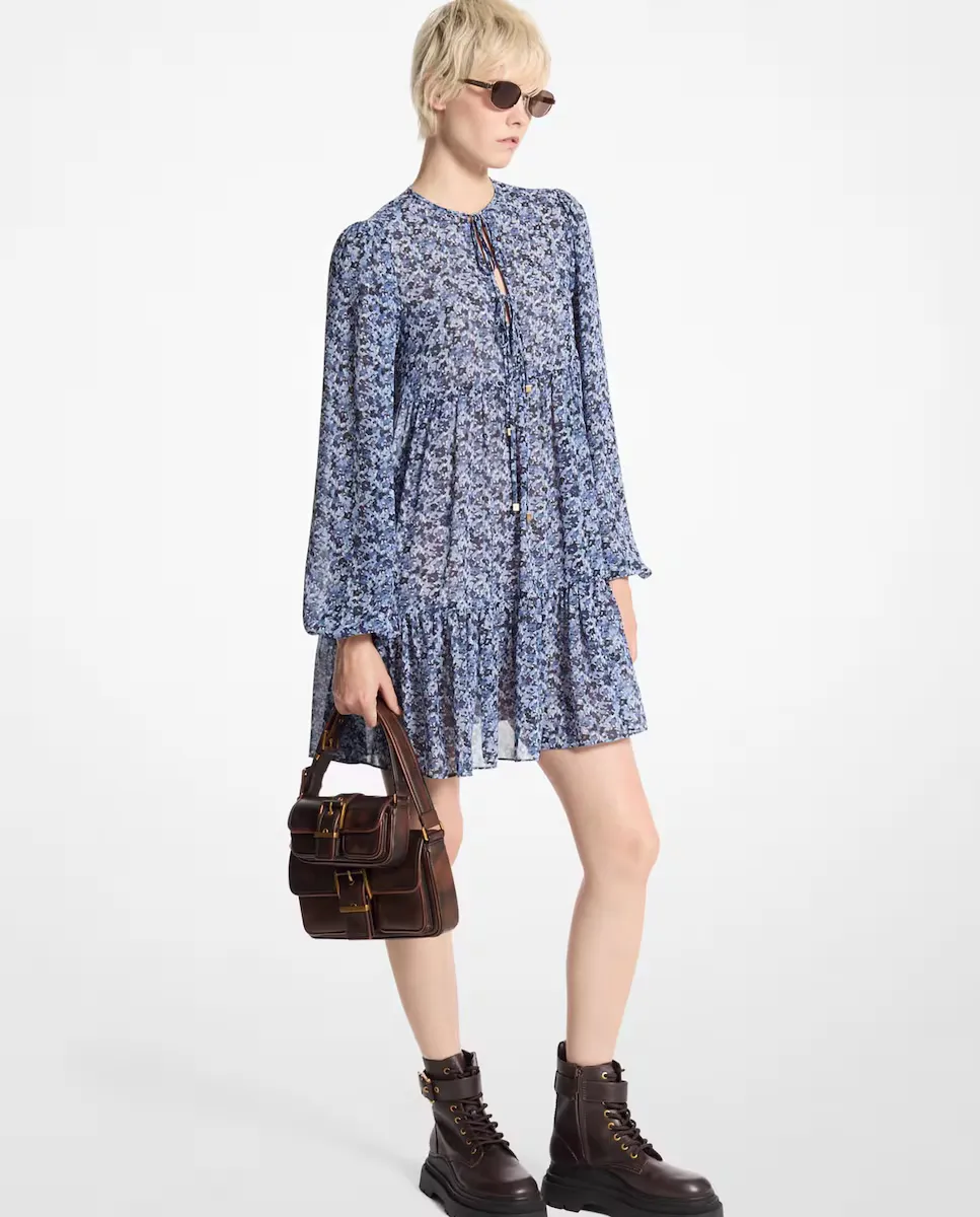 

Короткое платье с длинными рукавами Michael Michael Kors, синий