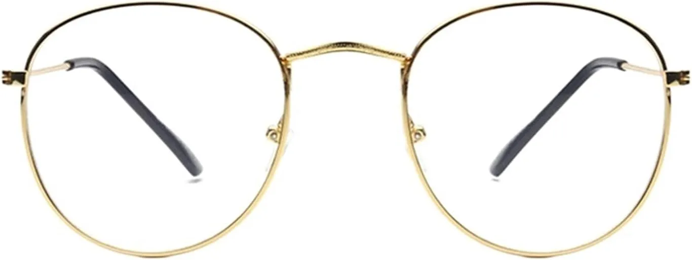 

Ретро круглые солнцезащитные очки для женщин, дизайнерские ретро очки в металлической оправе с прозрачными линзами, женские оптические очки YGDBXHYD, Gun Frame Clear