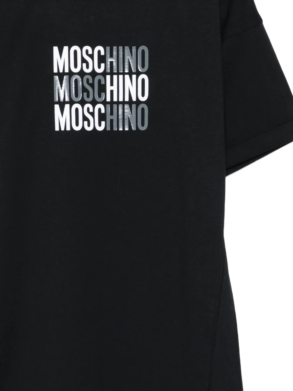 Платье-футболка с логотипом Moschino Kids, черный — фото 3