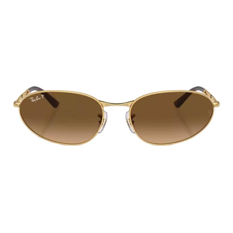 

RayBan Солнцезащитные очки Ray Ban RB3734 с овальной оправой, Gold Frame Dark Brown Lens