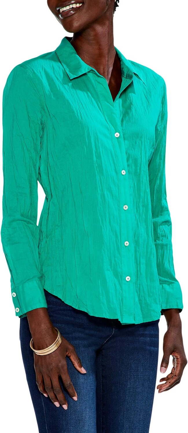 

Рубашка NIC+ZOE Crinkle Shirt, цвет Bright Jade