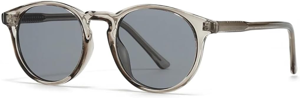 

Солнцезащитные очки с защитой UV400 | Круглая легкая оправа, цветные линзы | Для женщин и мужчин, для занятий спортом на открытом воздухе и вождения DSVIGF, Smoky Gray