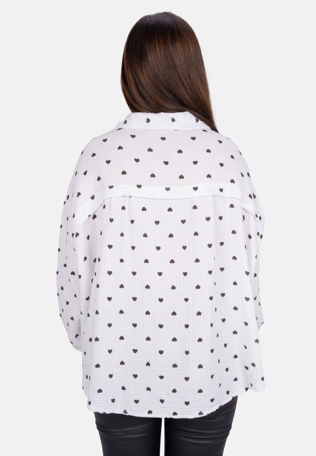 

Блузка на пуговицах LIYA MUSSELIN HERZ OVERSIZED Seasons of April, белый