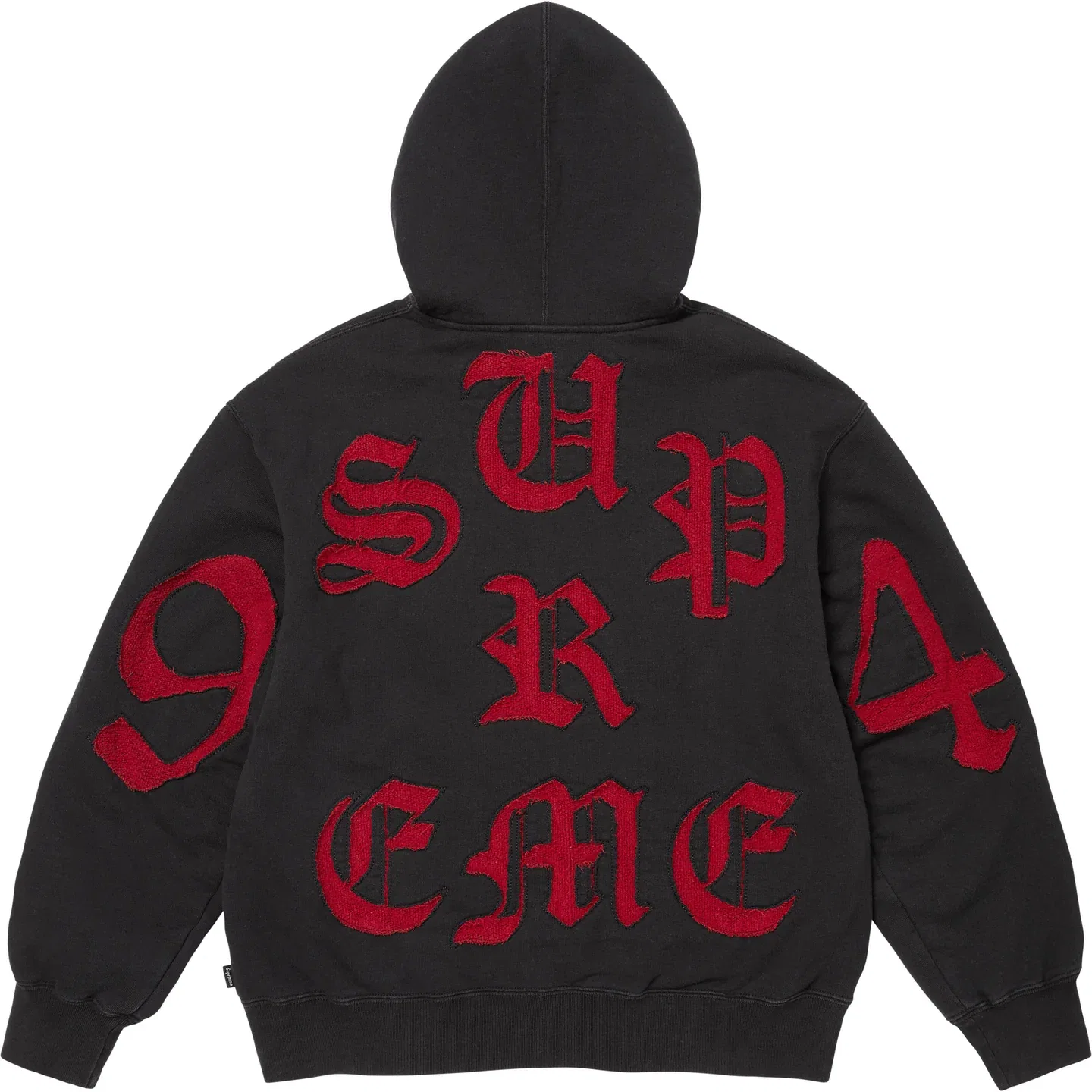 Толстовка с капюшоном на молнии cut out unisex SS26 WEEK3 Supreme, Black
