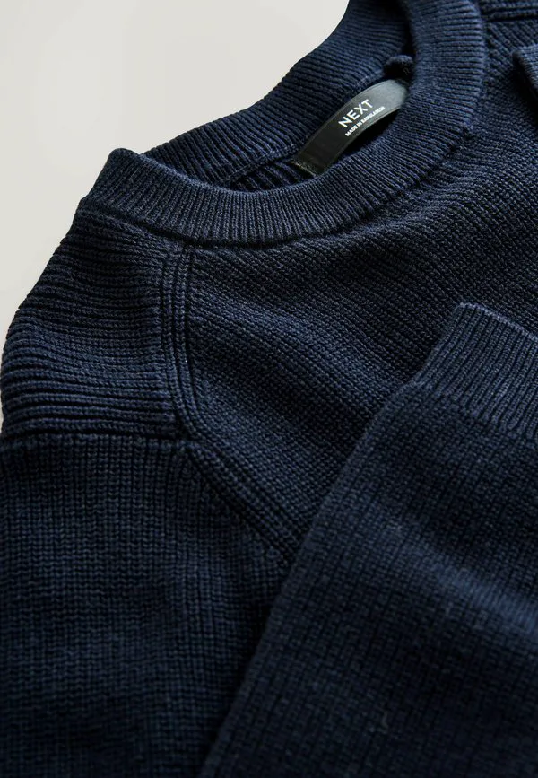 Джемпер с круглым вырезом и оленьим кроем Next, Navy Blue — фото 2