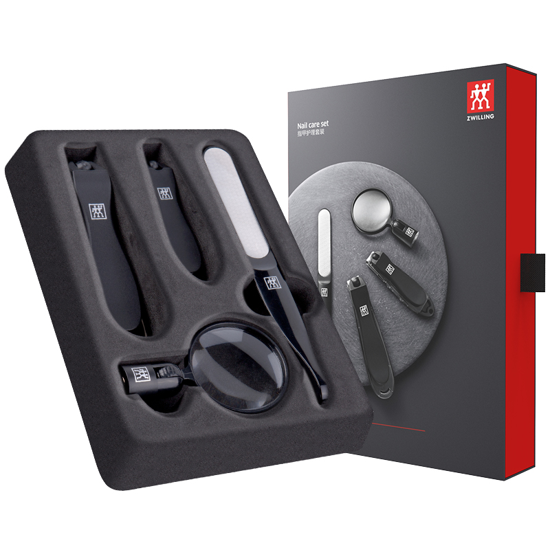Набор аксессуаров для ухода за ногтями Zwilling: книпсеры (2 шт) + пилочка + зеркало — фото 2