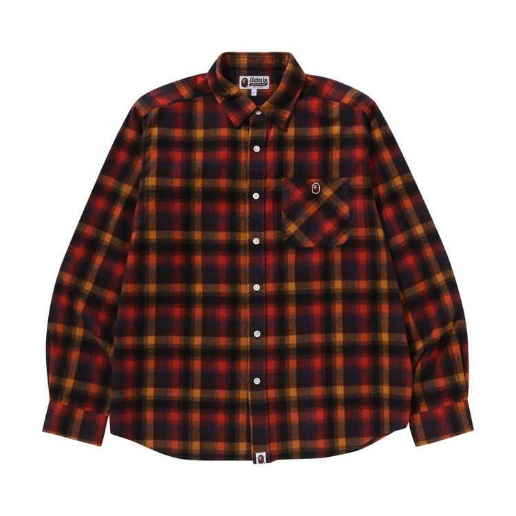 

Рубашка BAPE Ape Head One Point Check Relaxed Fit Shirt, Red