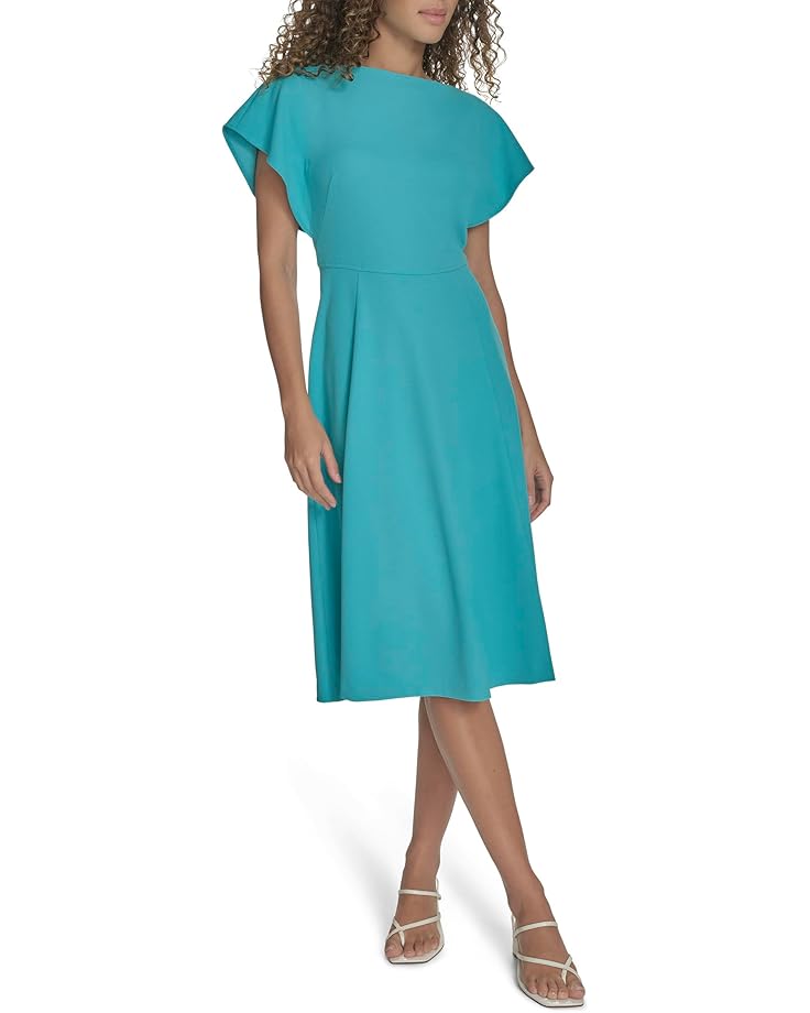

Платье Calvin Klein Scuba Crepe Boat Neck Midi, цвет Lake