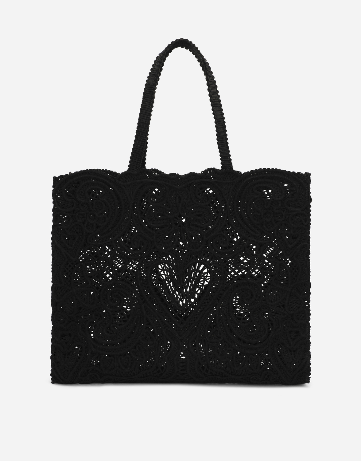 Большая сумка из кружева кордонетто Dolce & Gabbana, черный — фото 4