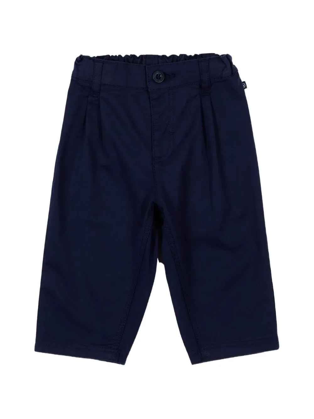 Брюки со складками на пуговицах Petit Bateau, синий