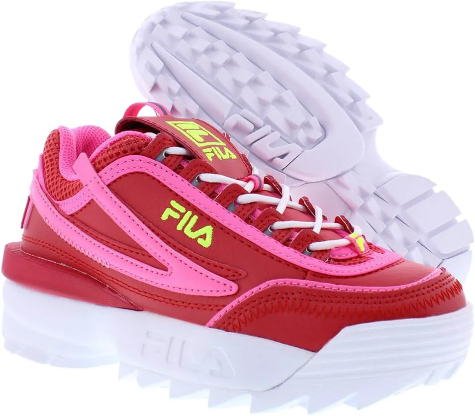 Кроссовки Fila Kid's Disruptor II Exp, красный/розовый/желтый — фото 3