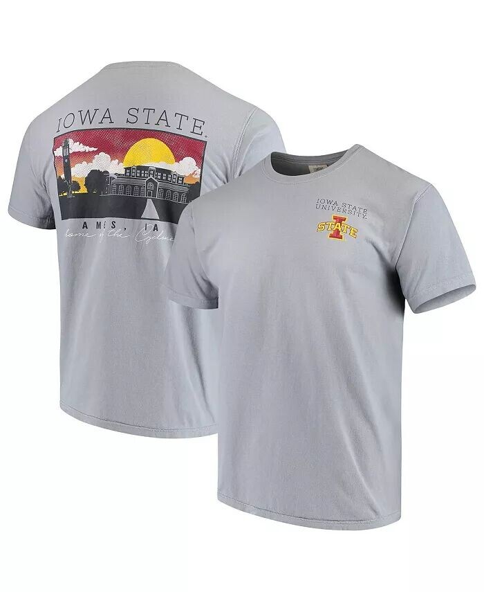 

Мужская серая футболка Iowa State Cyclones Team Comfort Colors Campus Scenery Image One