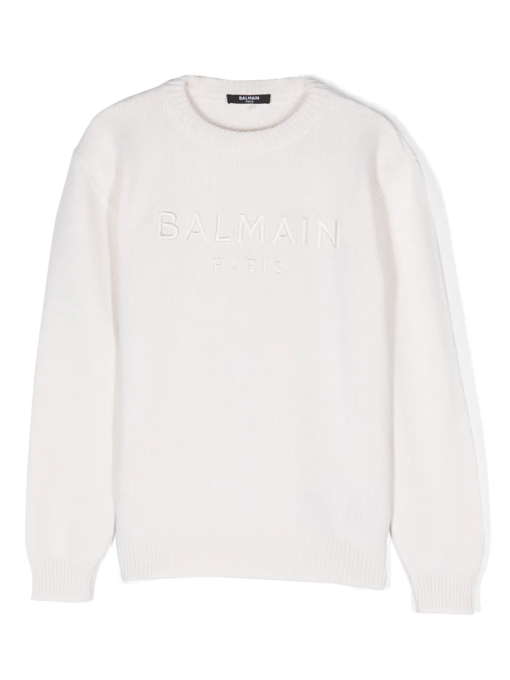 

Свитер с вышитым логотипом Balmain Kids, нейтральный