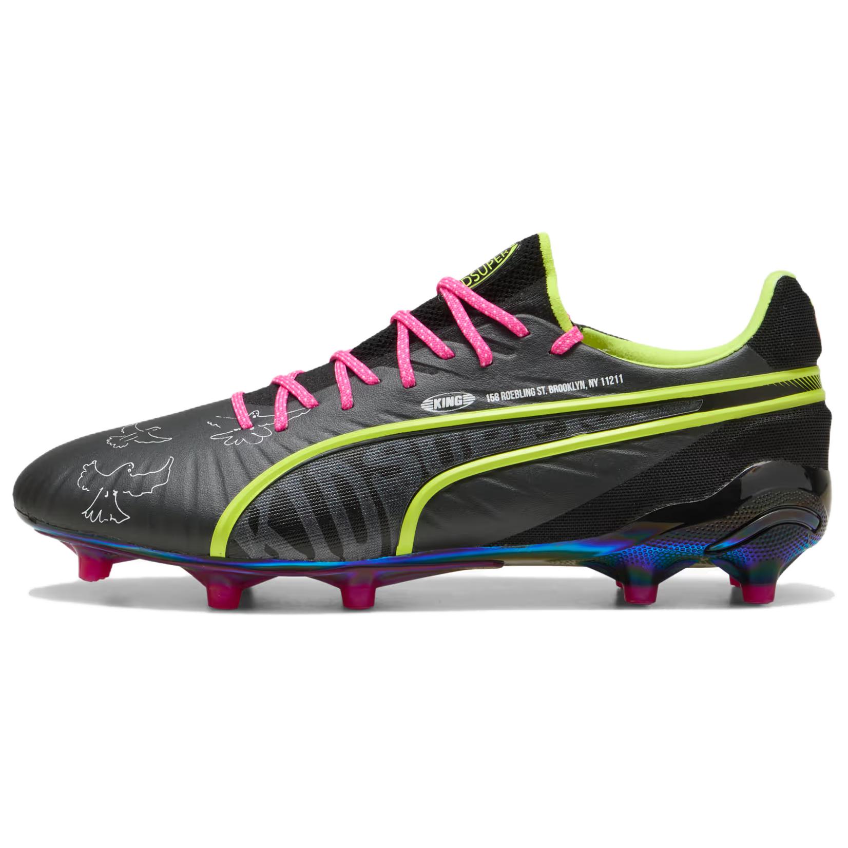 PUMA Футбольные бутсы KIDSUPER x King Ultimate AG с короткими резиновыми шипами FG и длинными резиновыми шипами, устойчивые к истиранию, черные, унисекс