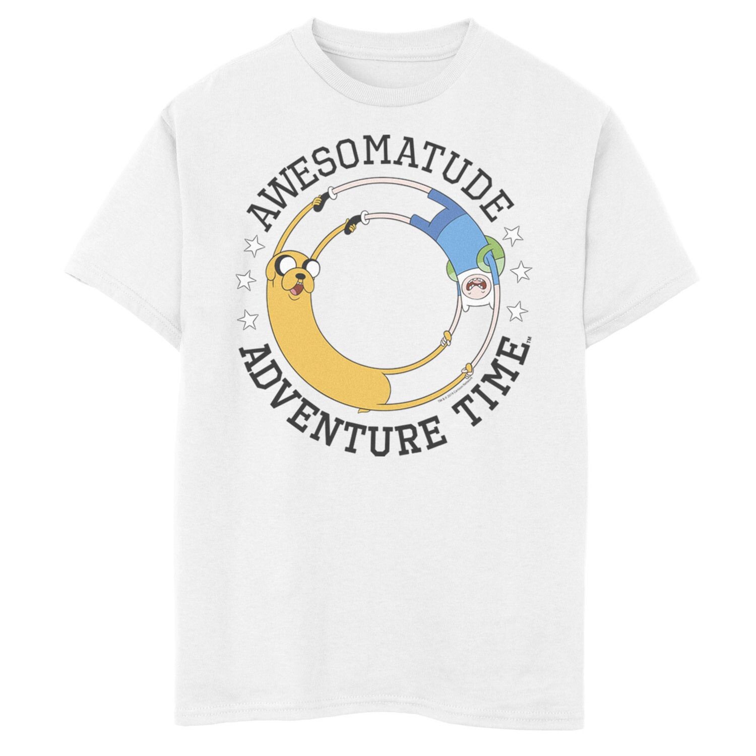 

Футболка с рисунком Cartoon Network Awesomatude Adventure Time для мальчиков 8–20 лет Licensed Character, белый
