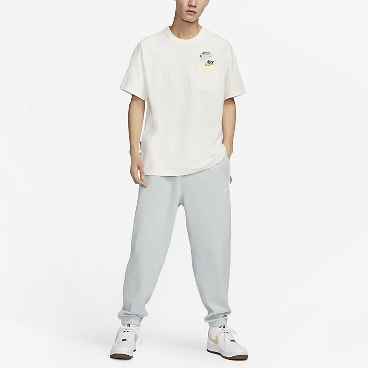 Трикотажные спортивные штаны мужские серебристые Nike, цвет Silver — фото 3