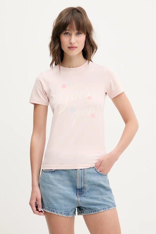 

Футболка Guess Jeans, розовый