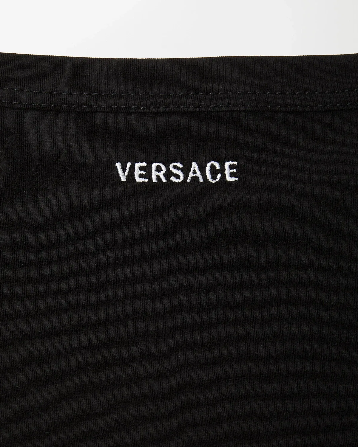 Футболка из хлопкового джерси с вышивкой VERSACE, черный — фото 3