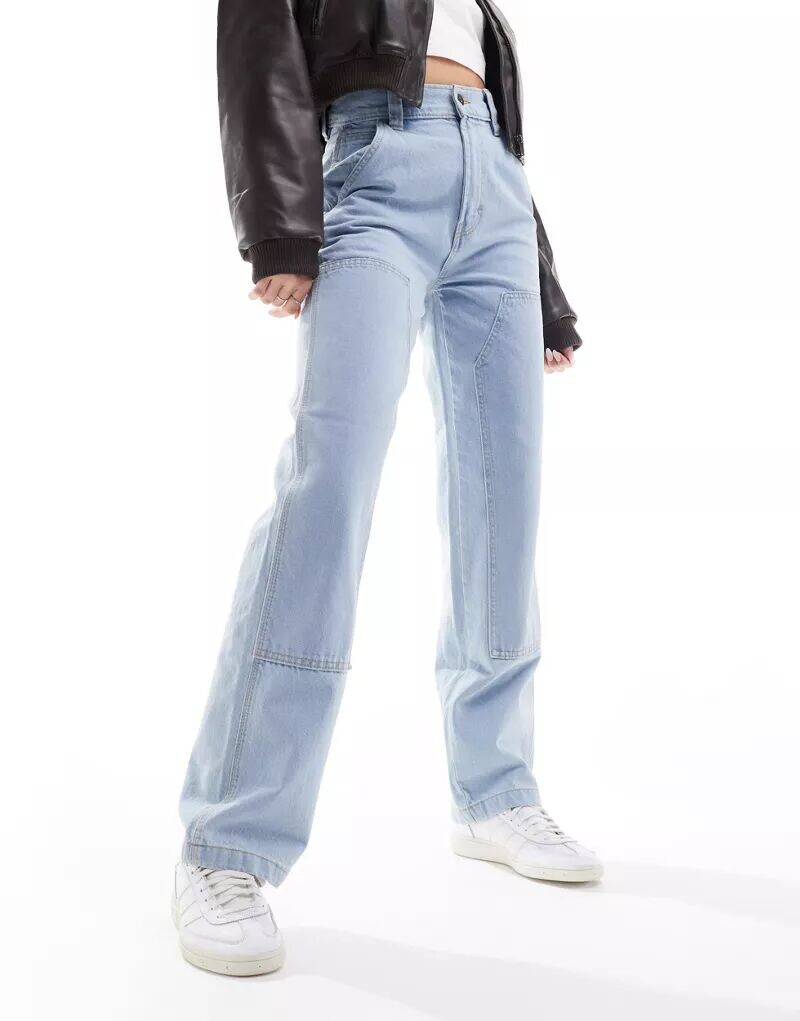 

Джинсы свободного кроя Dickies Madison винтажного синего цвета с двойными коленями и завышенной талией