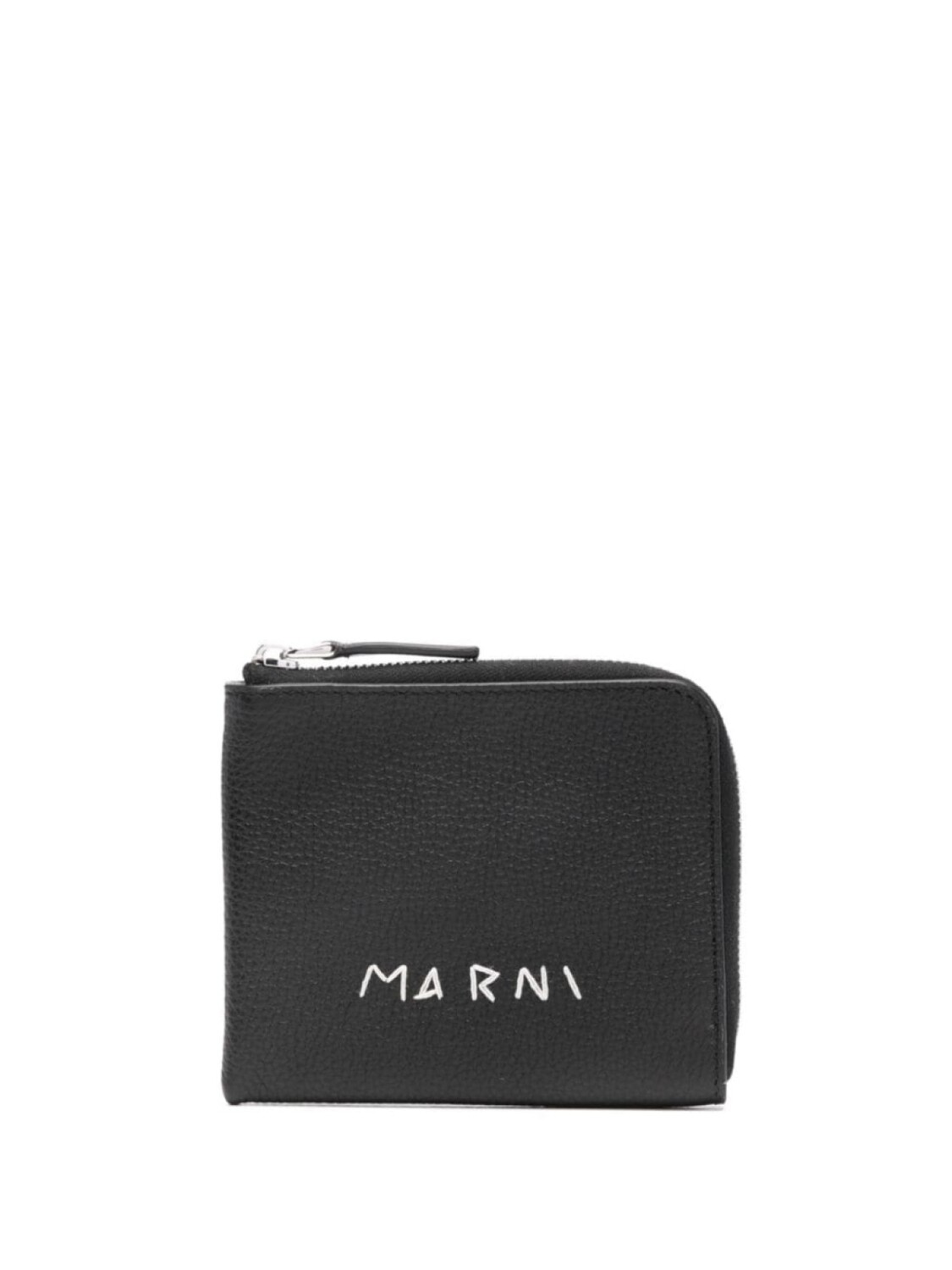 

Marni кожаный держатель карт с вышитым логотипом, черный