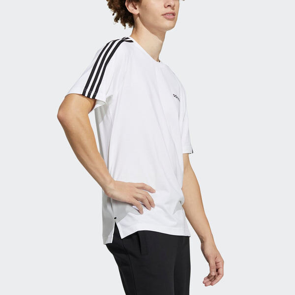 Футболка neo m ce 3s tee casual sports round neck short sleeve white Adidas, белый — фото 3