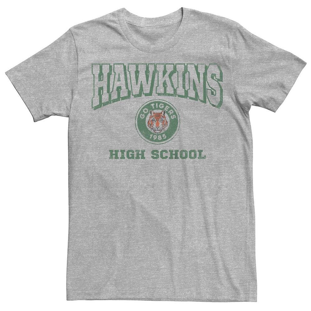 

Мужская футболка с рисунком «Очень странные дела» Hawkins High School Licensed Character, цвет Athletic Heather