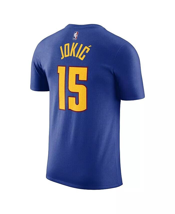 Мужская футболка Nikola Jokic Blue Denver Nuggets 2022/23 Statement Edition с именем и номером Jordan, синий — фото 2