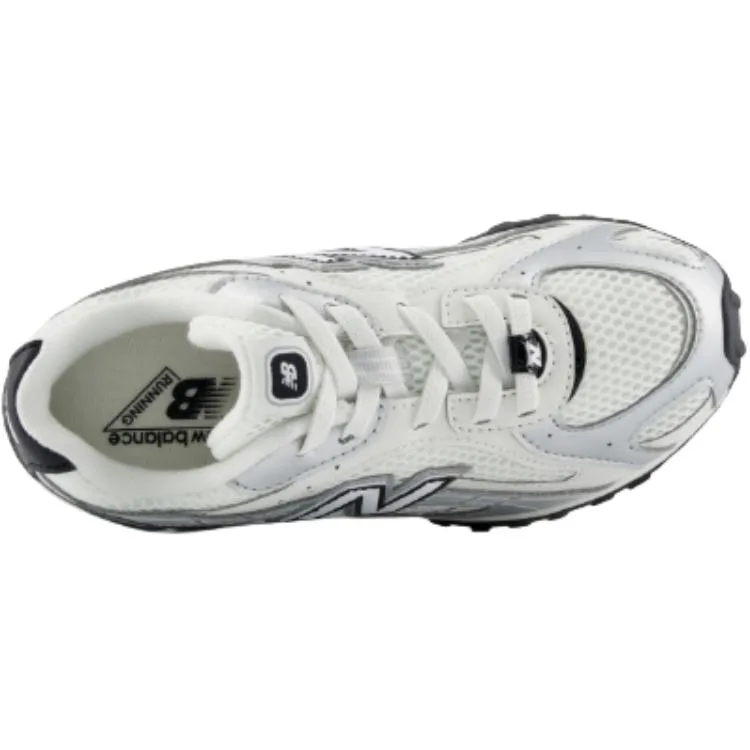 New Balance Детские повседневные кроссовки low top 204L бело-серебристые, дышащие, устойчивые к скольжению и истиранию — фото 4